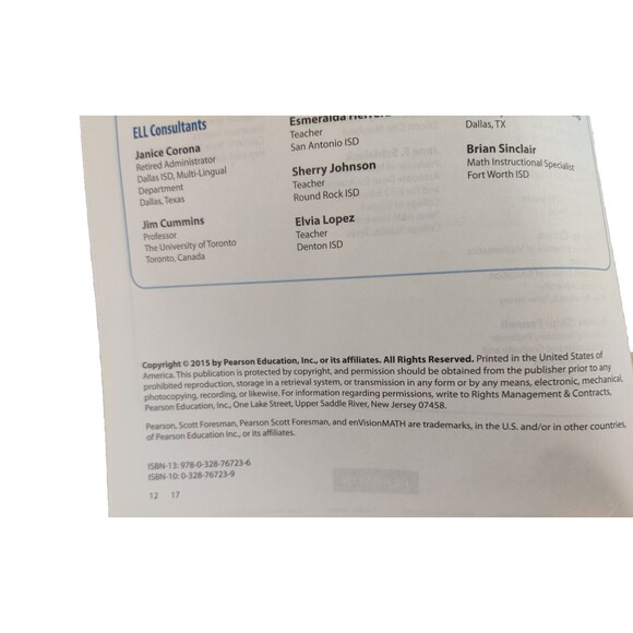 Person Texas: enVision Math 2.0, Grade 4 Volume 1 Topics 1-8 Homeschool Book M1 - Picture 7 of 8